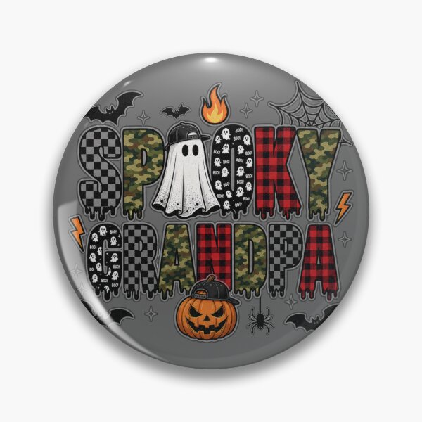 Item preview, Spooky Grandpa Halloween | Camo Plaid Mixed Pattern Design designed and sold by MOCH- ART.