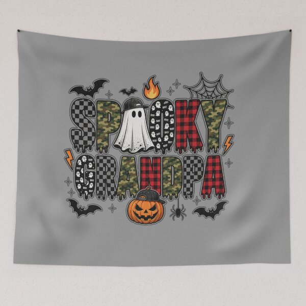 Item preview, Spooky Grandpa Halloween | Camo Plaid Mixed Pattern Design designed and sold by MOCH- ART.