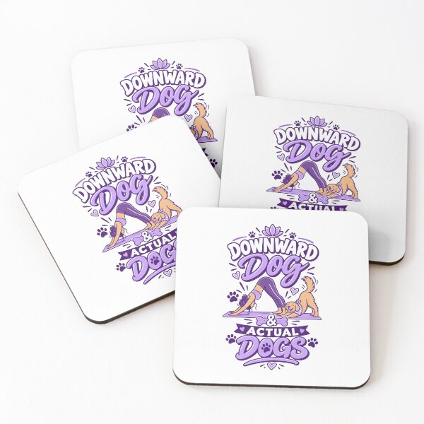 Item preview, Downward Dog And Actual Dogs Funny Yoga Pet Lover Typography designed and sold by RAS-77.