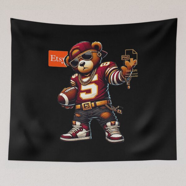 Item preview, Streetwear Bear Football Player Swag Style designed and sold by MaryMcgee25334.