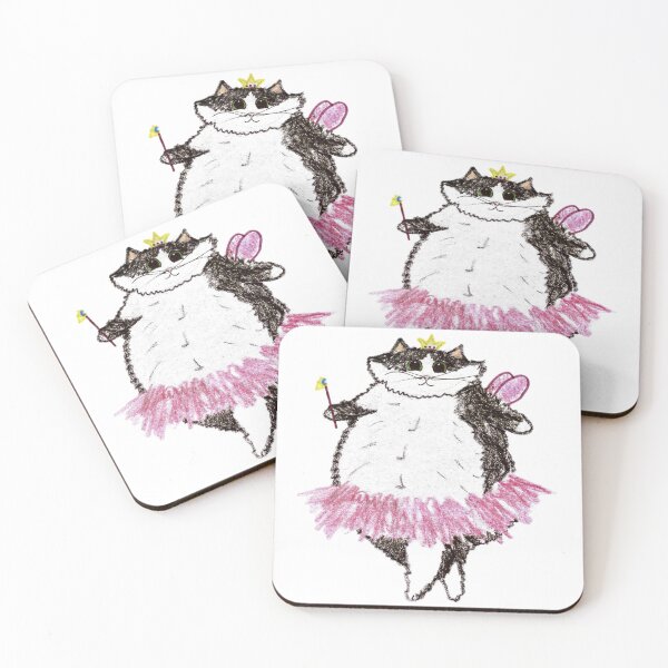 Item preview, Cute Tuxedo Cat Fairy Ballerina in Pink Tutu designed and sold by MagicYana.