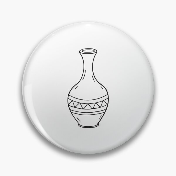Item preview, A ceramic vase with a slim neck in doodle sketch style designed and sold by rasagamastore.