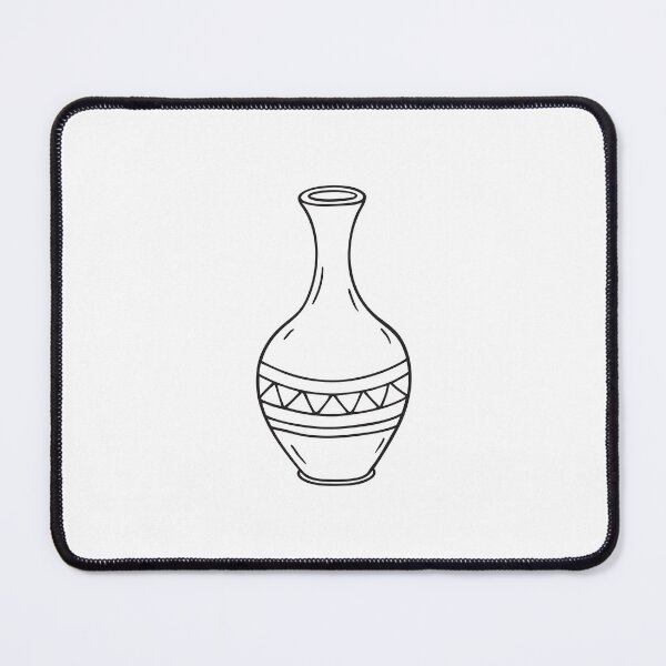 Item preview, A ceramic vase with a slim neck in doodle sketch style designed and sold by rasagamastore.