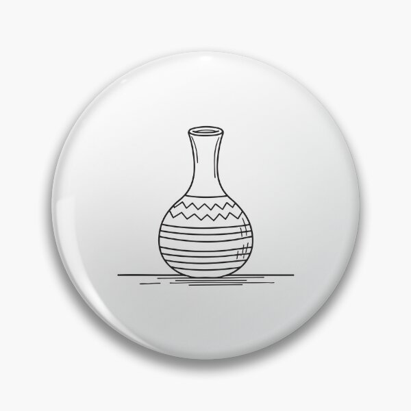 Item preview, A ceramic vase with a narrow top opening in doodle illustration designed and sold by rasagamastore.