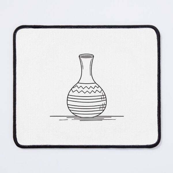 Item preview, A ceramic vase with a narrow top opening in doodle illustration designed and sold by rasagamastore.