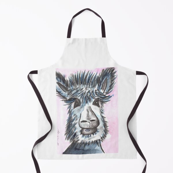 Item preview, Llama, Blue, Charcoal & Watercolour designed and sold by Anke‘s Bazaar.