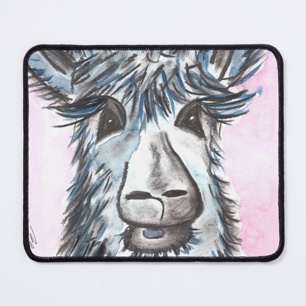 Item preview, Llama, Blue, Charcoal & Watercolour designed and sold by Anke‘s Bazaar.