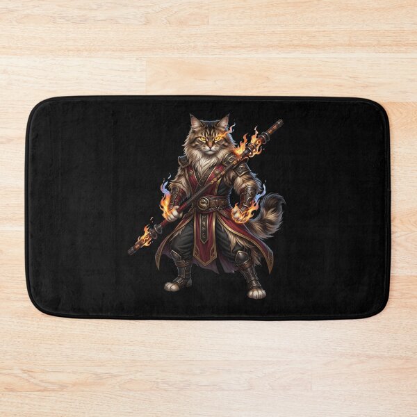 Item preview, Fire Mage Cat - Elemental Warrior Fantasy Magic Art designed and sold by TOOBIC.