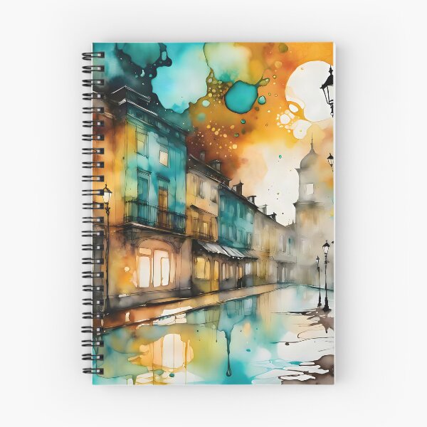 Item preview, Pintura en acuarela de una calle de estilo europeo designed and sold by Chi261.
