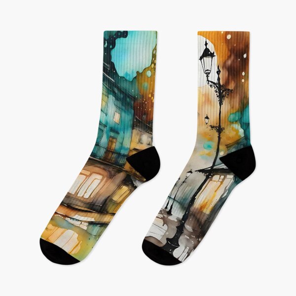 Item preview, Watercolor painting of European style street designed and sold by Chi261.