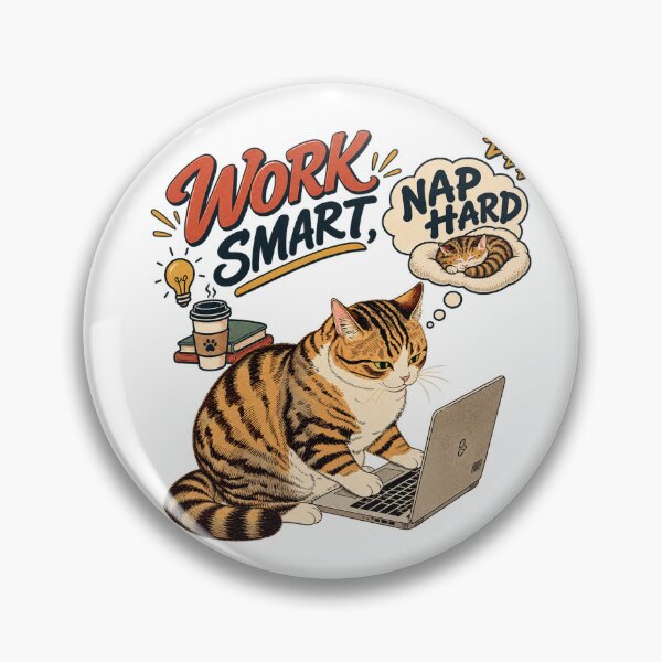 Item preview, Work Smart Nap Hard Cat designed and sold by INITIAL SHIBA.
