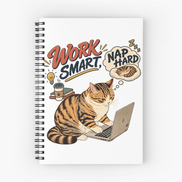 Item preview, Work Smart Nap Hard Cat designed and sold by INITIAL SHIBA.