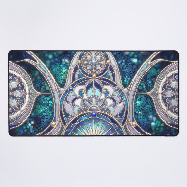 Item preview, Luminous Blue Art Nouveau Mosaic designed and sold by Frackxion.