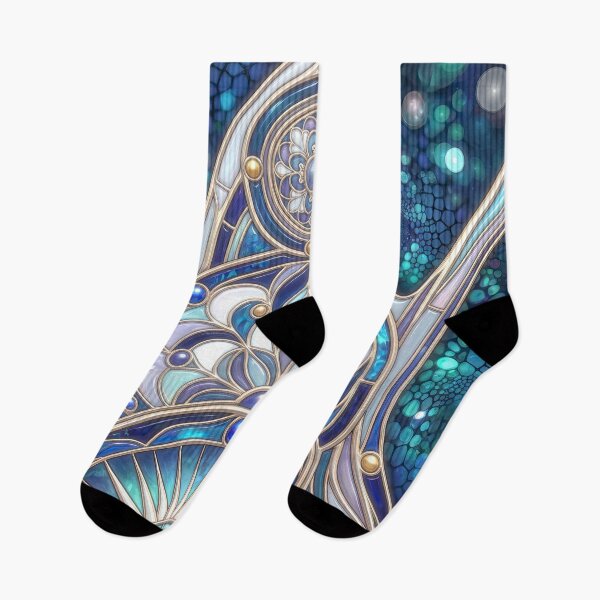Item preview, Luminous Blue Art Nouveau Mosaic designed and sold by Frackxion.