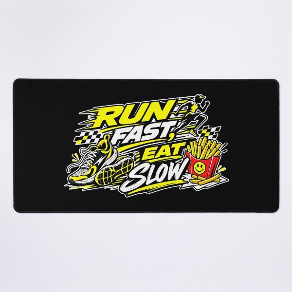 Item preview, Run Fast Eat Slow Funny Marathon Runner Snack Typography designed and sold by RAS-77.