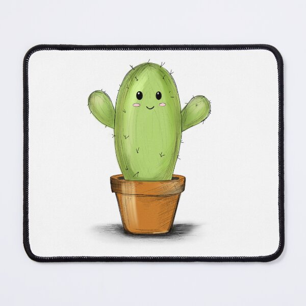 Item preview, Adorable Cute Smiling Cactus – Hand-drawn Digital Art & Wallpaper designed and sold by MyVisionaryHuez.