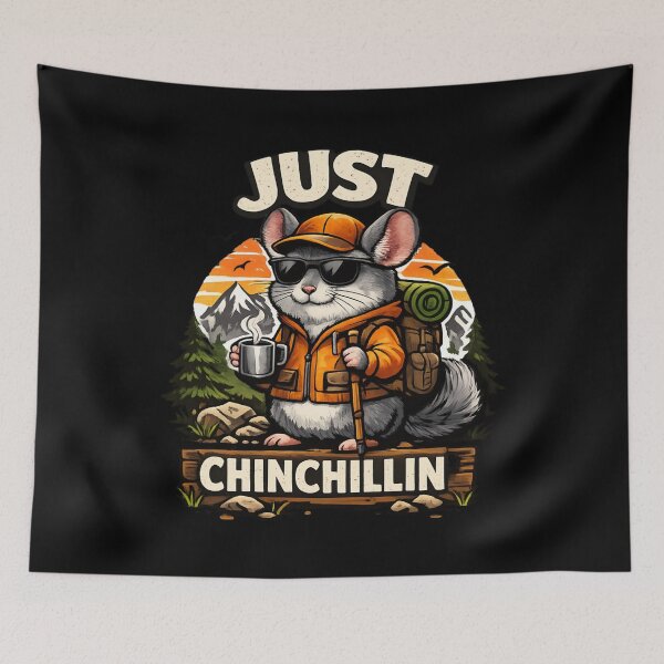 Item preview, Chinchillin Hiking Chinchilla – Cute Outdoor Adventure designed and sold by SidTastic .