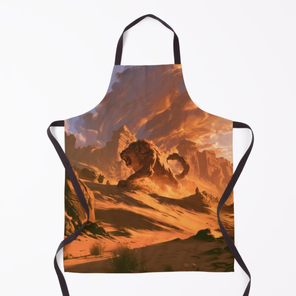 Item preview, A deadly Manticore stalking across scorching desert dunes beneath ancient ruined temples, Fantasy & Mythological Creatures designed and sold by CDC40.