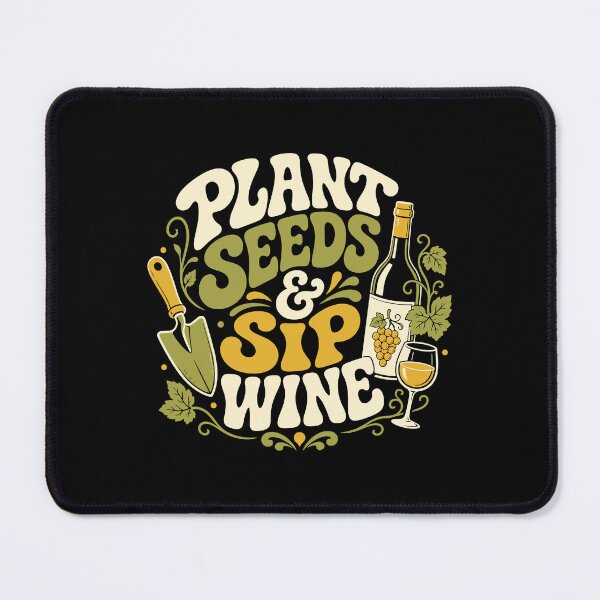 Item preview, Plant Seeds And Sip Wine Groovy 70s Gardener Typography designed and sold by RAS-77.