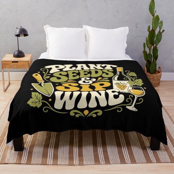 Item preview, Plant Seeds And Sip Wine Groovy 70s Gardener Typography designed and sold by RAS-77.