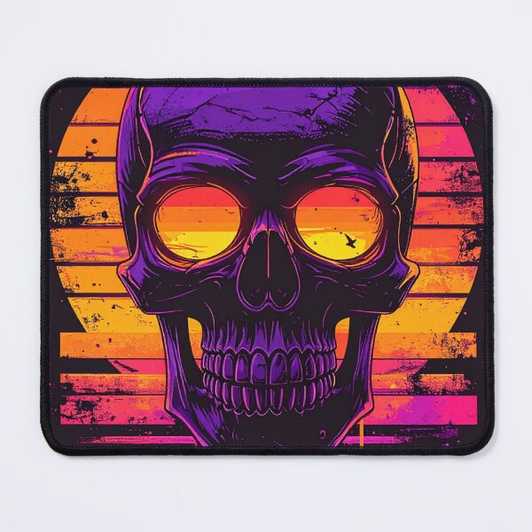 Item preview, Neon Halloween Skull Retro Sunset designed and sold by Purple Moon .