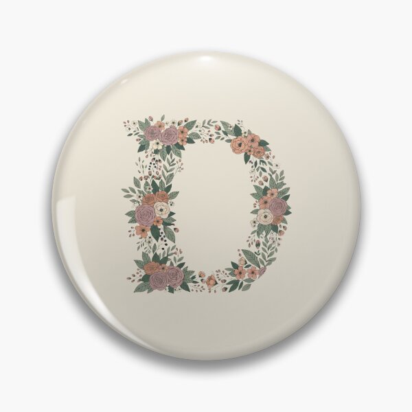 Item preview, Decorative Floral Letter D Botanical Monogram designed and sold by ITCHAWAWAA.