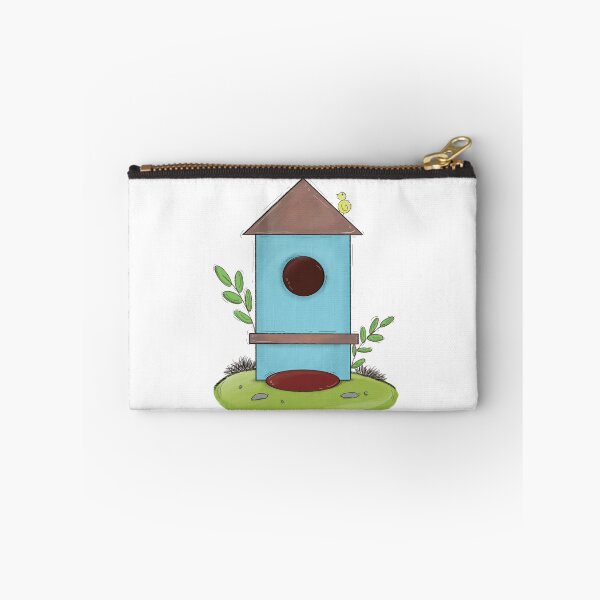 Item preview, Little Bird & Blue Birdhouse Hand-drawn Digital Illustration designed and sold by MyVisionaryHuez.