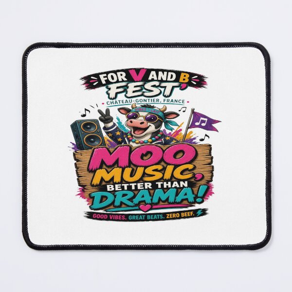 Item preview, Funny Cow Music Festival Shirt – Moo Music Better Than Drama ?️ 15 Redbubble designed and sold by Sushikidsntoddlers.