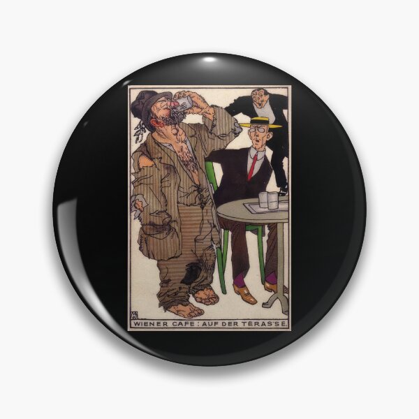 Item preview, Vintage  color lithograph,  Viennese Café: On the Terrace designed and sold by stevepaint.