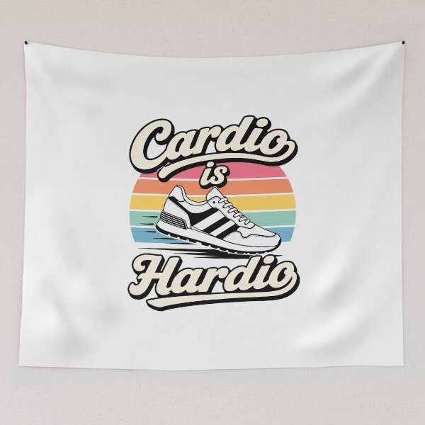 Item preview, Cardio Is Hardio – Retro Fitness Humor designed and sold by Noventra112.