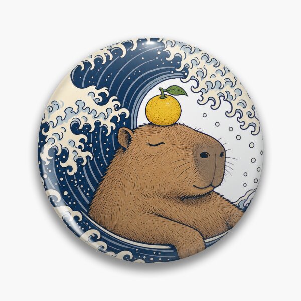 Item preview, Zen Capybara Great Wave Zero Thoughts Japanese Woodblock T-Shirt designed and sold by KIDEnia.