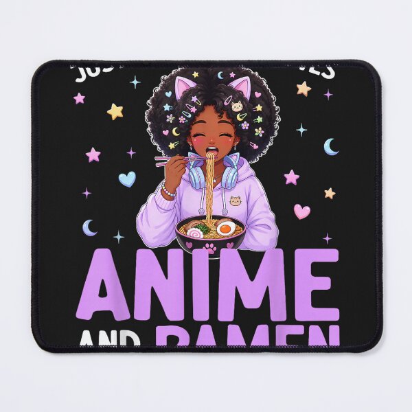 Item preview, Just A Girl Who Loves Anime and Ramen African American Afro designed and sold by AshtynMargo.