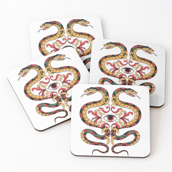 Item preview, Mystic Twin Serpents All Seeing Eye Tattoo designed and sold by Wongvian.