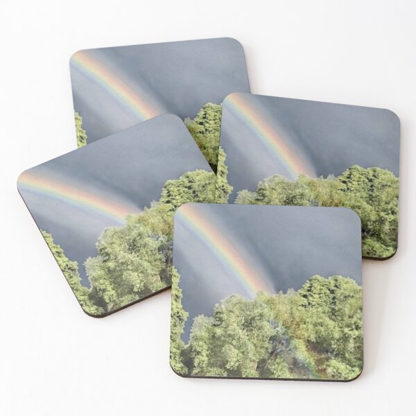 Item preview, Vibrant Rainbow Over Green Trees Nature Art designed and sold by SofiaByCruti.