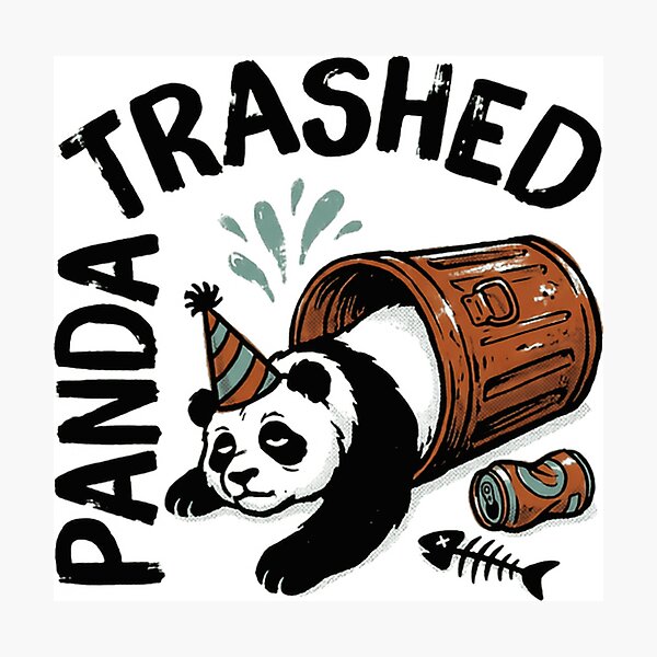 Item preview, Trashed Panda Funny Party Animal Humor designed and sold by RetroMini2026.