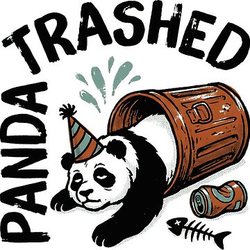 Artwork thumbnail, Trashed Panda Funny Party Animal Humor by RetroMini2026