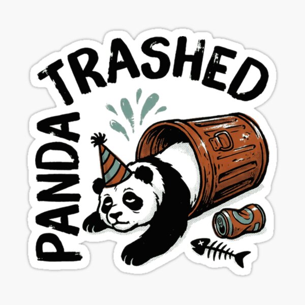 Item preview, Trashed Panda Funny Party Animal Humor designed and sold by RetroMini2026.