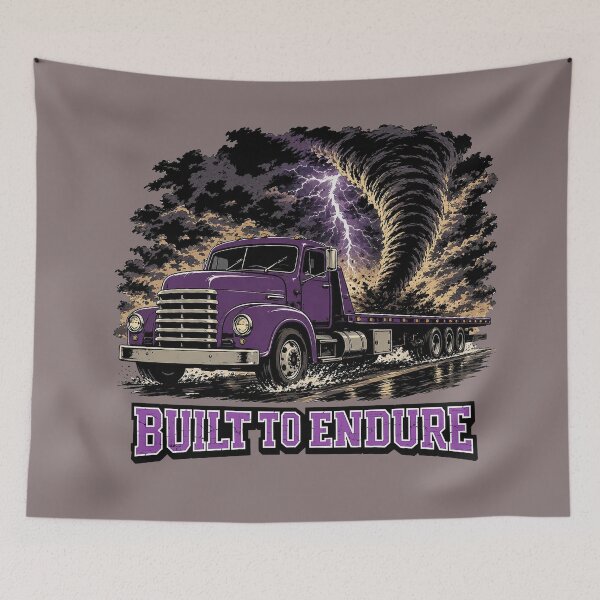Item preview, Built To Endure - Purple Flatbed Truck Tornado Art designed and sold by NomadForge.