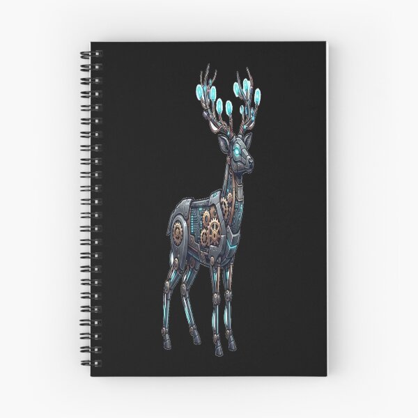 Item preview, Cyberpunk Mechanical Deer with Neon Antlers designed and sold by FABIOLA1970.