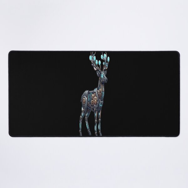 Item preview, Cyberpunk Mechanical Deer with Neon Antlers designed and sold by FABIOLA1970.