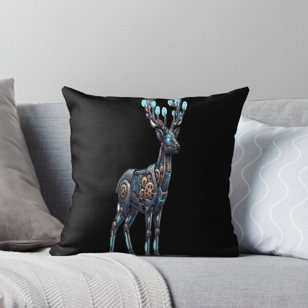 Item preview, Cyberpunk Mechanical Deer with Neon Antlers designed and sold by FABIOLA1970.