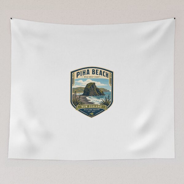 Item preview, Piha Beach Wild West Coast New Zealand Auckland Region Est 1937 Travel Souvenir designed and sold by Simsimah26Parks.