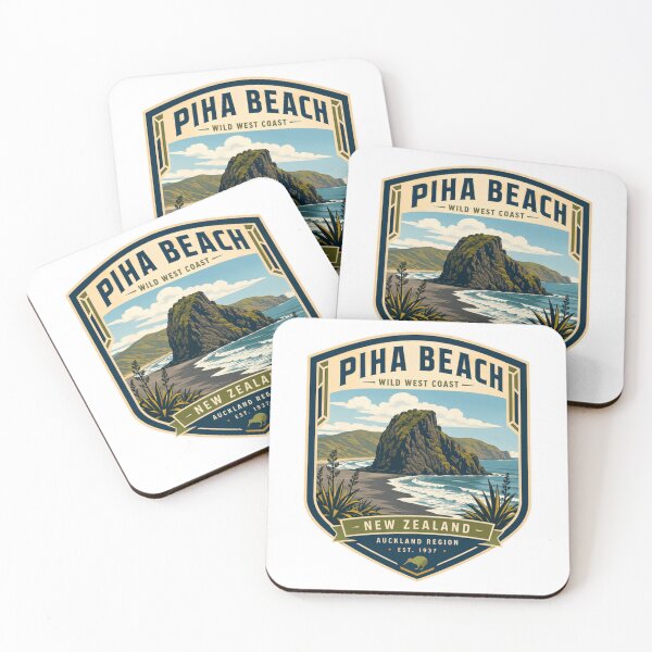 Item preview, Piha Beach Wild West Coast New Zealand Auckland Region Est 1937 Travel Souvenir designed and sold by Simsimah26Parks.