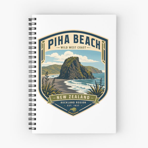 Item preview, Piha Beach Wild West Coast New Zealand Auckland Region Est 1937 Travel Souvenir designed and sold by Simsimah26Parks.