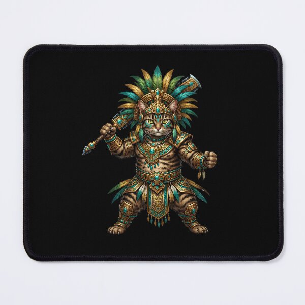 Item preview, Aztec Cat Warrior - Mayan Eagle Headdress Fantasy Art designed and sold by TOOBIC.