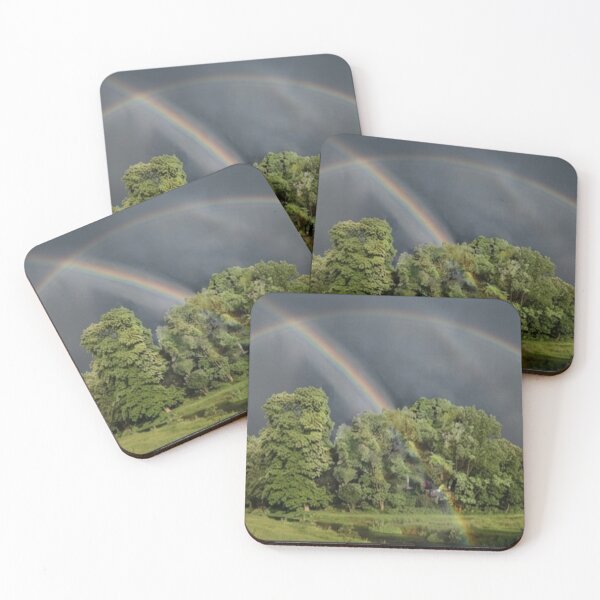 Item preview, Stunning Double Rainbow Over Green Trees Landscape designed and sold by SofiaByCruti.