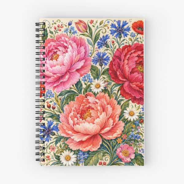 Item preview, Łowicz Garden Peonies – Polish Folk Floral Art designed and sold by MarekoraStudio.