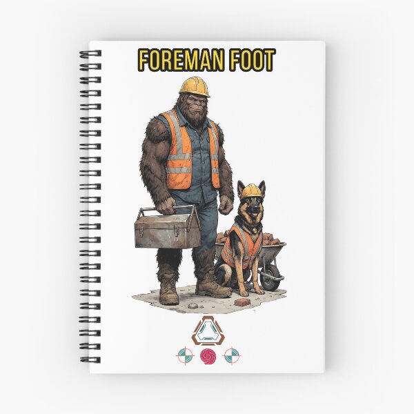 Item preview, Bigfoot and German Shepherd Construction Workers Funny Blue-Collar Graphic designed and sold by Whimsy Trail Co.