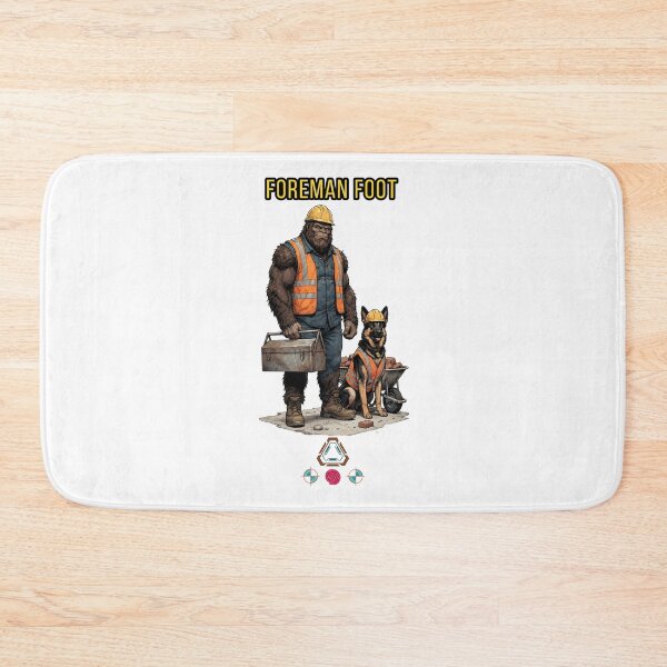 Item preview, Bigfoot and German Shepherd Construction Workers Funny Blue-Collar Graphic designed and sold by Whimsy Trail Co.