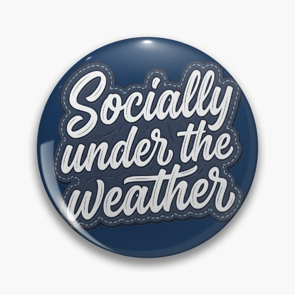 Item preview, Socially Under the Weather - Blue Denim Patch Typography designed and sold by Modern Antique Atelier .